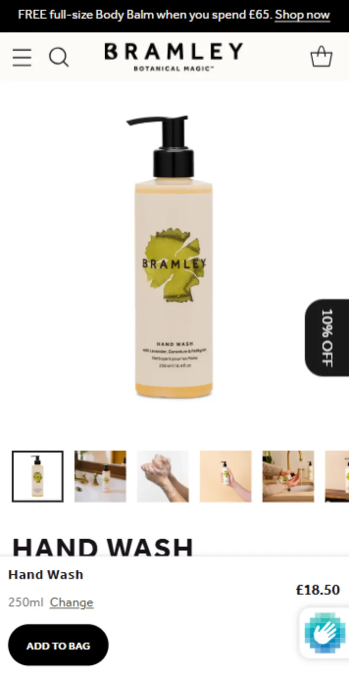 Bramley Products product page mobile