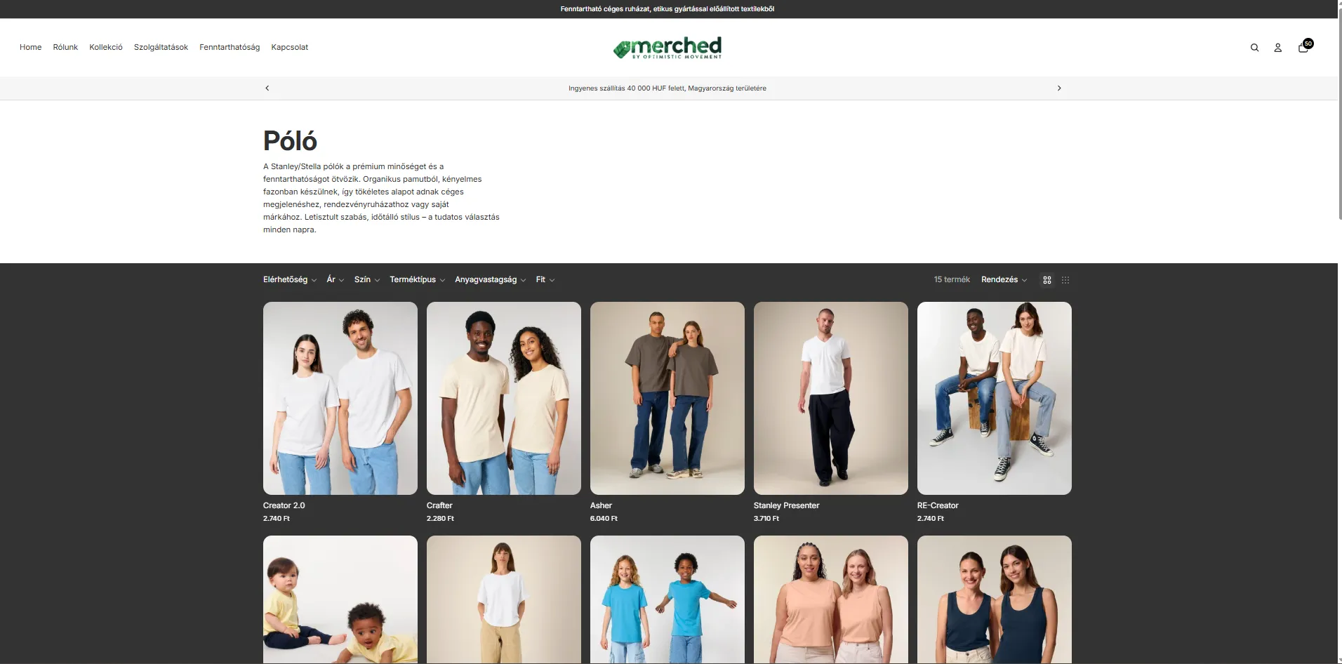 Merched collection page desktop