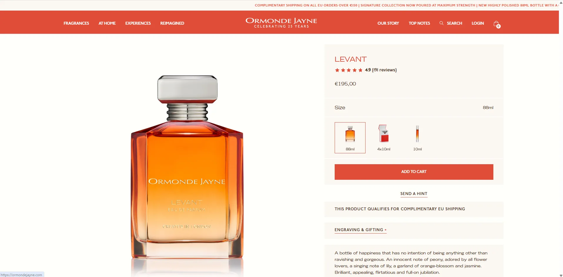 Ormonde Jayne product page desktop