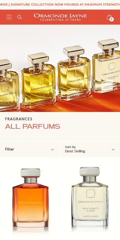 Ormonde Jayne collection page mobile