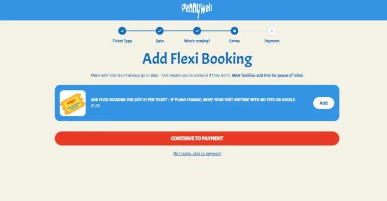 Pennywell Farm booking add-on step