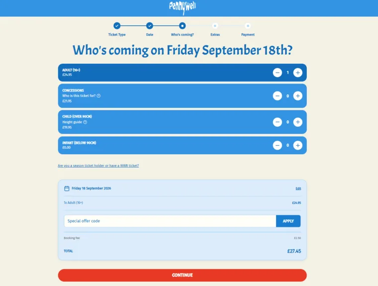Pennywell Farm ticket quantity selector